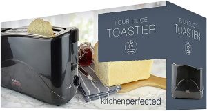 Lloytron 4 Slice extra-wide slot Toaster - Black