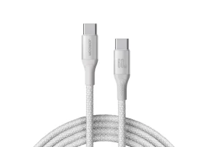 Joyroom 60W Type-C to C Braided Nylon Fast Charge Data Cable 1m White (HL-SA28-CC-W1)