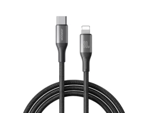Joyroom 30W Coiled Braided Nylon Type-C to Lightning Data Cable 2m Black (HL-SA28-CL-B2)