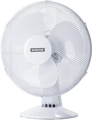 Status 16" White Desk Fan Oscillating