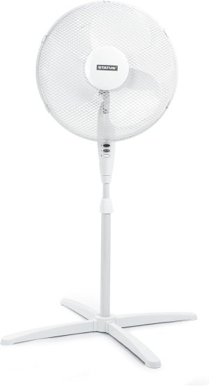 Status 16" White Stand Fan