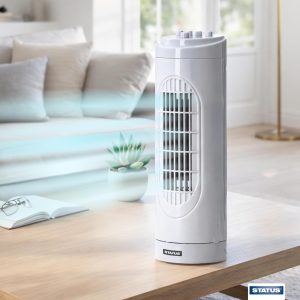 Status 14" White Tower Fan - Oscillating