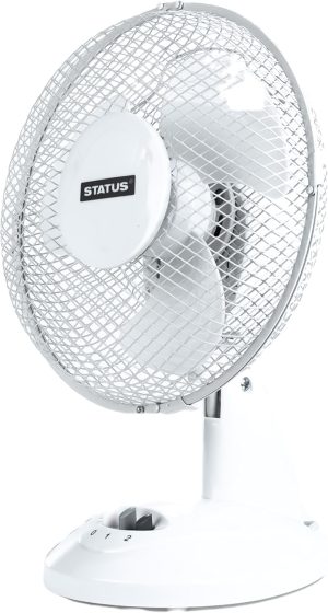 Status 9" White Desk Fan Oscillating