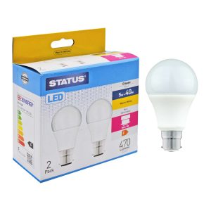 Status 40W LED Bulb B22 W/White Pk 2