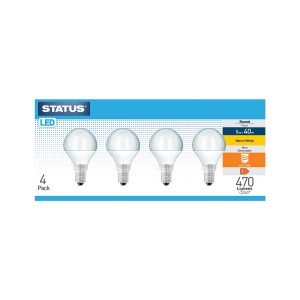 Status 40W LED Round E14 W/White Pk 4