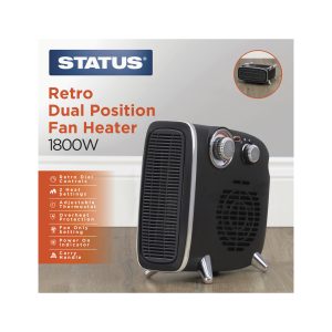 Status Retro Dual Position Fan Heater 1800W Black (SHEAT03)