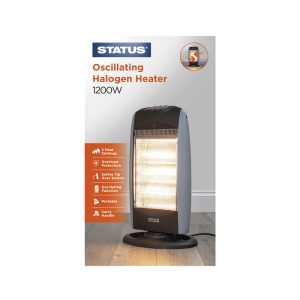 Status Oscillating Halogen Heater 1200W Grey (SHEAT07)